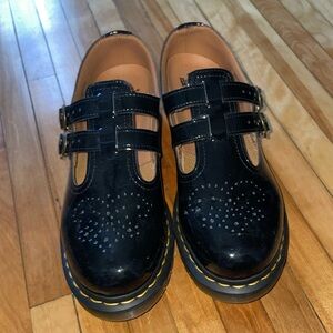 Dr. Martens Black Flats with Buckle Detail